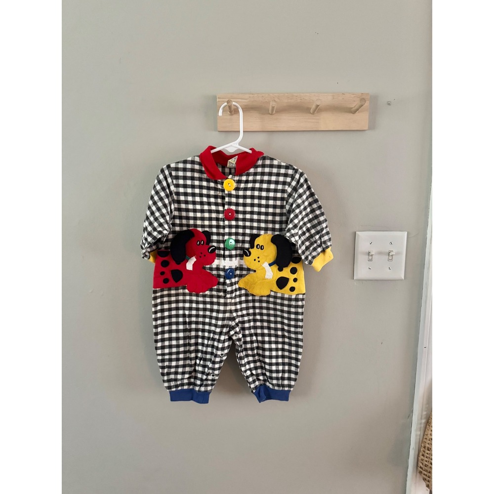 12M vintage colorblock romper